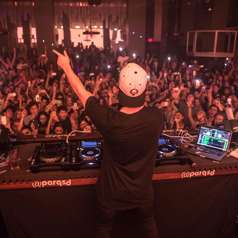 DJ behind the decks at Parq Nightclub